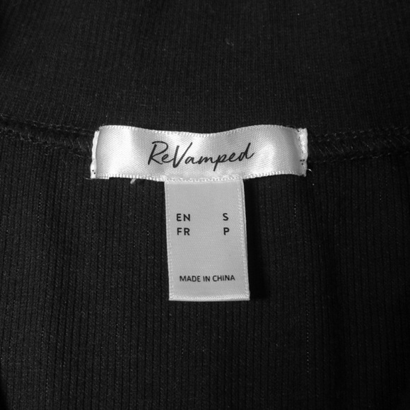 ReVamped Ribbed Half-Zip Long Sleeve Turtle Neck Black - Picture 6 of 8